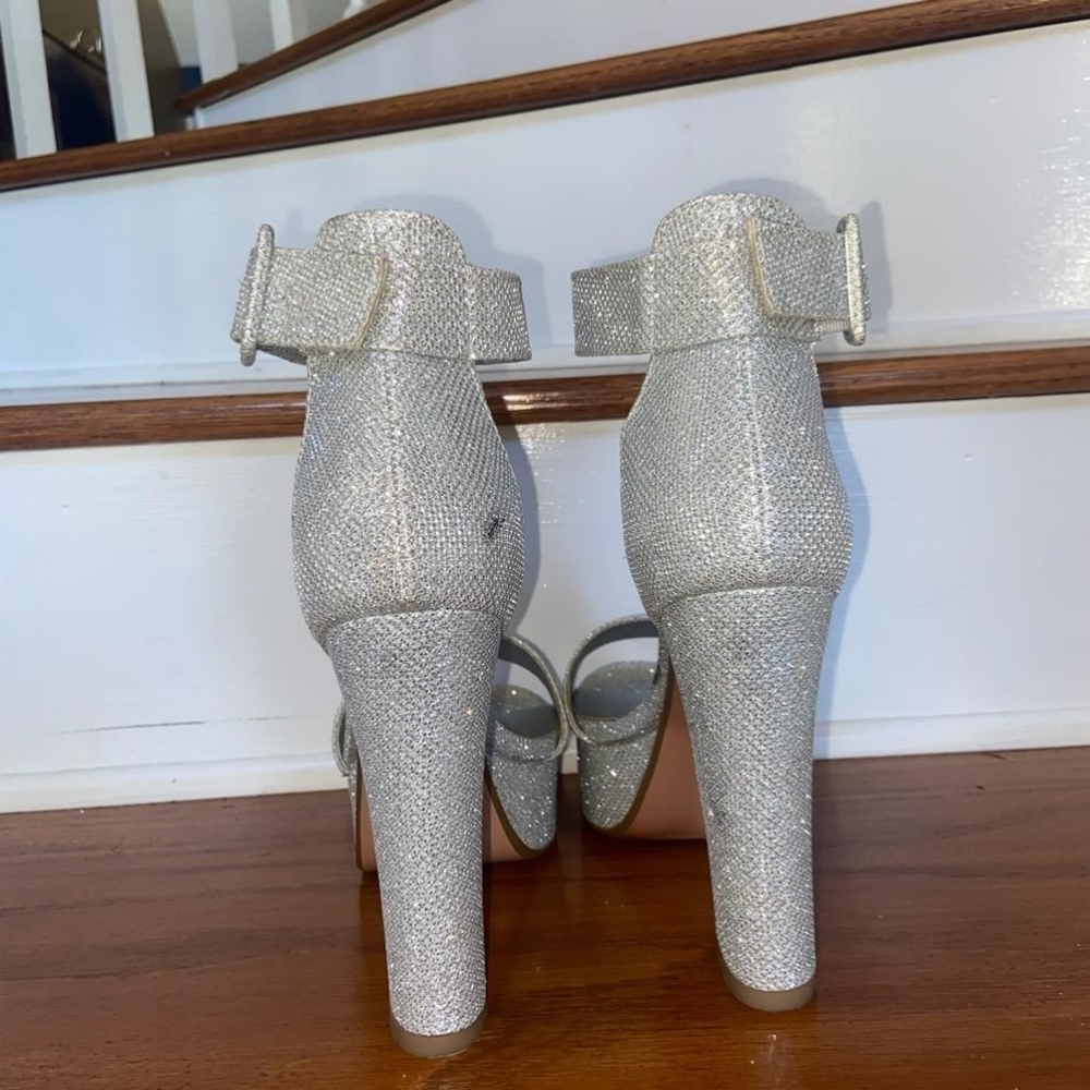 Womens Silver Open Toe Platform - image 2